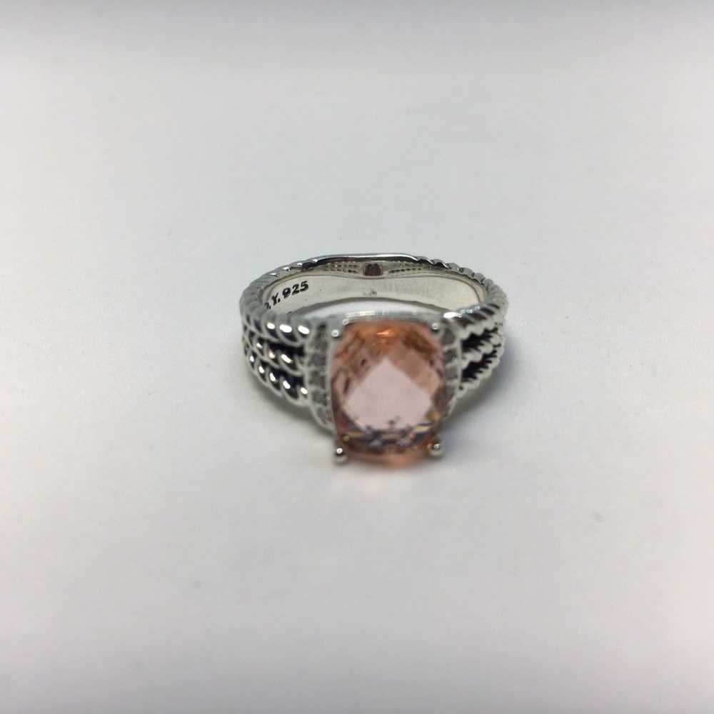 David Yurman Petite Wheaton Morganite Ring Size 8